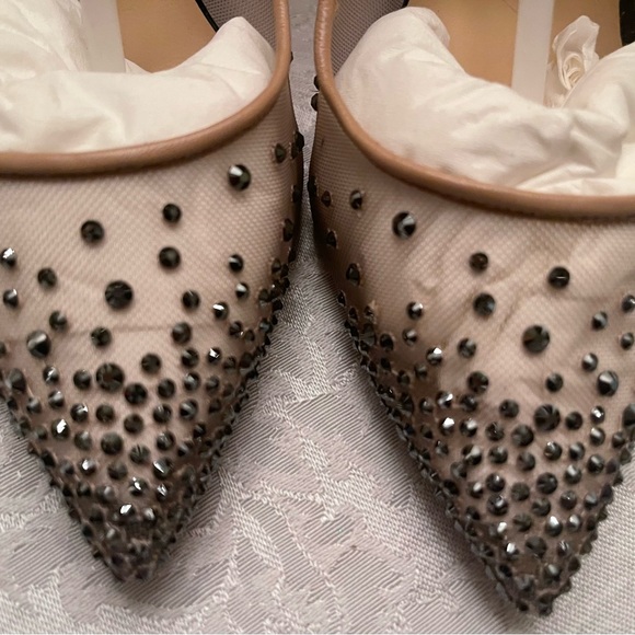 Christian Louboutin Follies Strass 100mm Heels - Hematite 37.5 - Picture 7 of 15